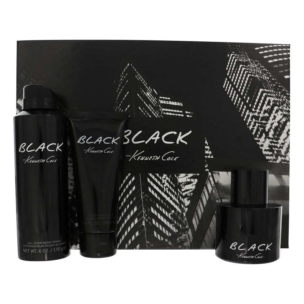Kenneth Cole Black by Kenneth Cole 3 Pcs Gift Set With 3.4 Oz Eau De Toilette Spray for Men