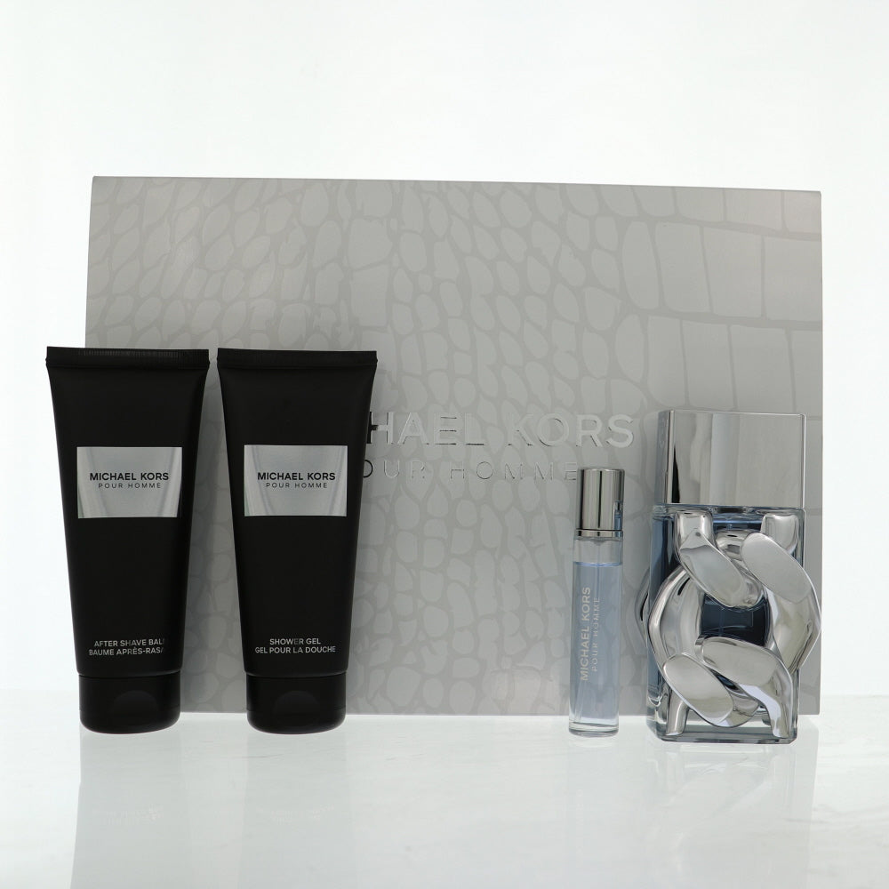 Michael Kors Pour Homme By Michael Kors for Men - 4 PIECE GIFT SET - 3.4 OZ EAU DE PARFUM SPRAY, 0.3 OZ EAU DE PARFUM SPRAY, 3.4 OZ SHOWER GEL, 3.4 OZ AFTER SHAVE BALM