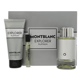 Mont Blanc Explorer Platinum by Mont Blanc 3.3 Oz Eau De Parfum Shower Gel Gift Set for Men