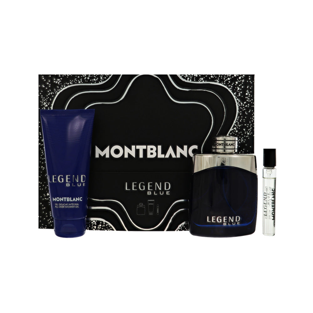 Legend Blue by Montblanc 3.3 Oz Eau De Parfum Shower Gel Gift Set for Men
