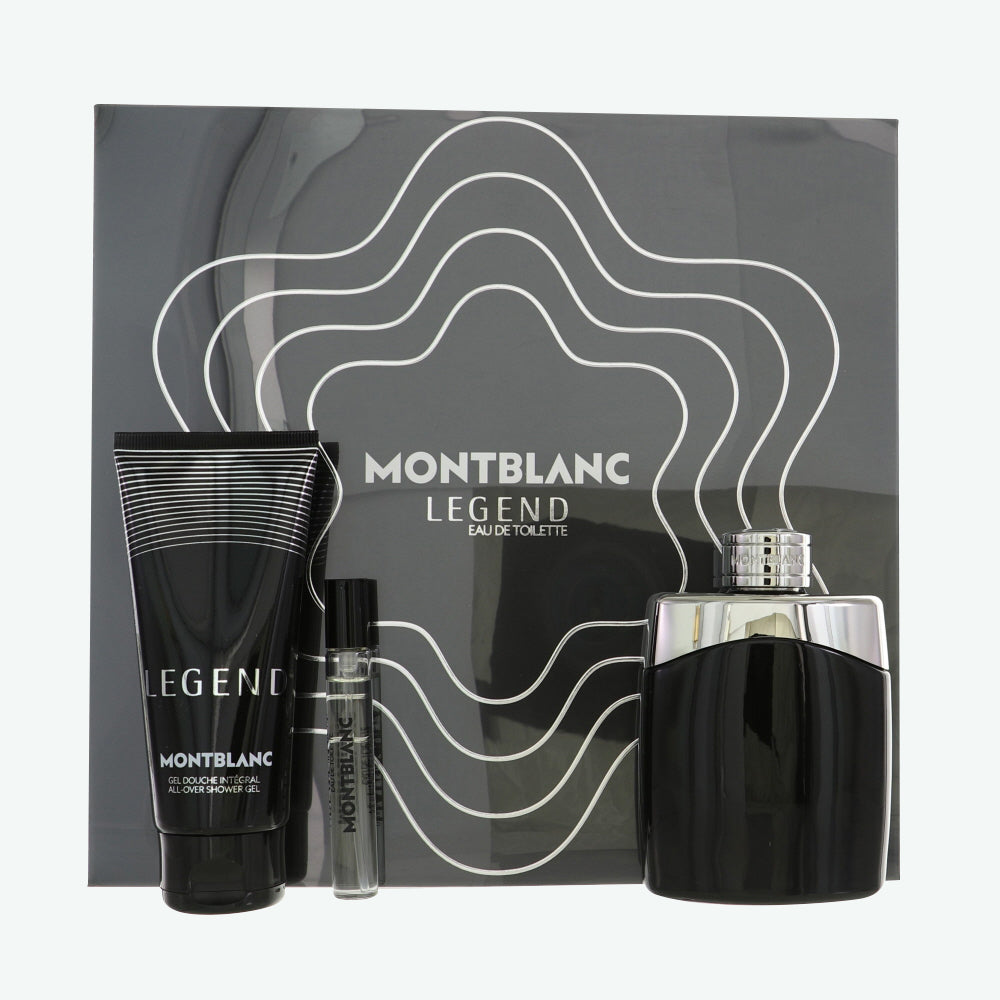 Mont Blanc Legend By Mont Blanc Cologne 3 Piece Gift Set - 3.3 Oz Eau De Toilette Spray, 0.25 Oz Eau De Toilette Spray, 3.3 Ozall - Over Shower Gel For Men - Gift Set