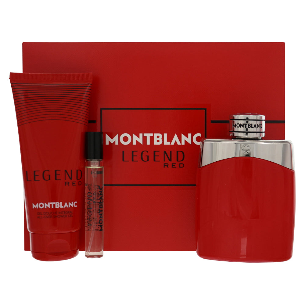 Mont Blanc Legend By Mont Blanc Cologne 3 Piece Gift Set - 3.3 Oz Eau De Parfum Spray, 0.25 Oz Eau De Parfum Spray, 3.3 Oz All Over Shower Gel For Men - Gift Set