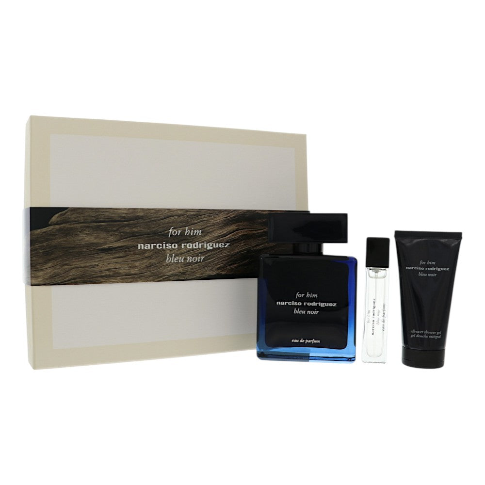 Rodriguez Bleu Noir 3.3 / Display Box by Narciso 10 Ml Eau De Parfum Spray for Men 3 Pc Set