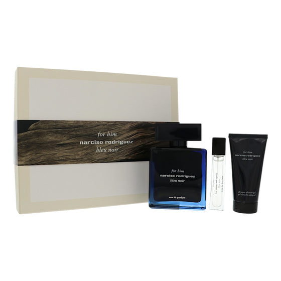 Rodriguez Bleu Noir 3.3 / Display Box by Narciso 10 Ml Eau De Parfum Spray for Men 3 Pc Set