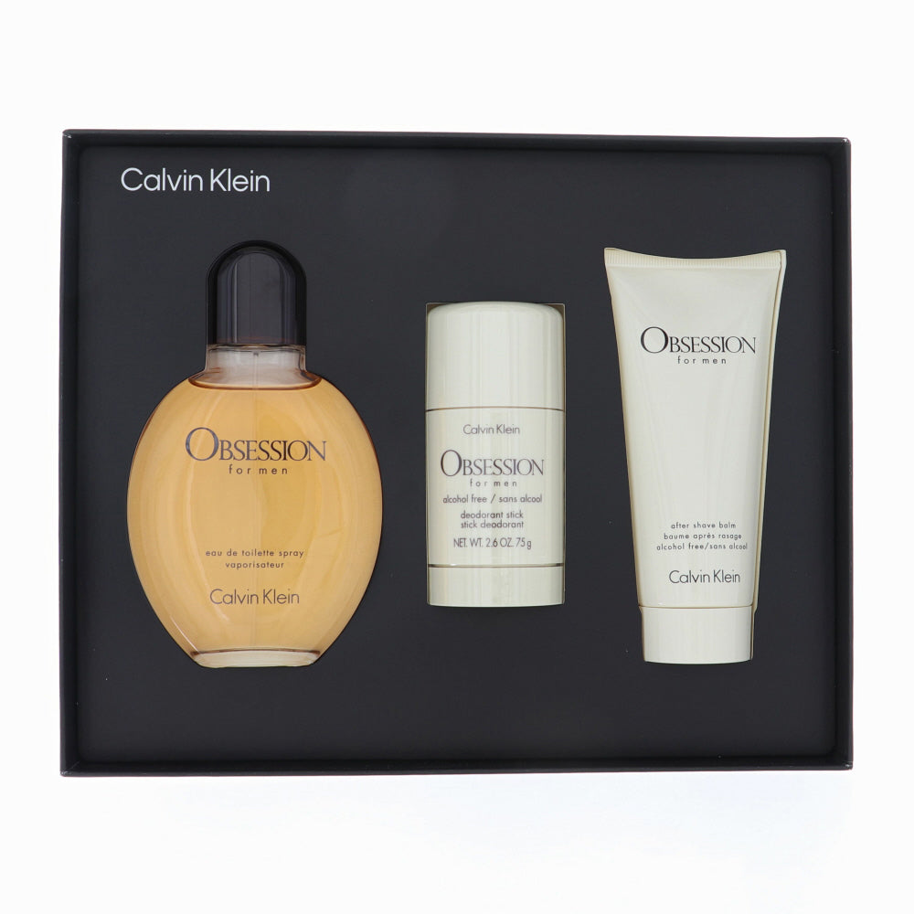 Obsession By Calvin Klein 3 Piece Gift Set - 4.2 Oz Eau De Toilette Spray For Men In Gift Set