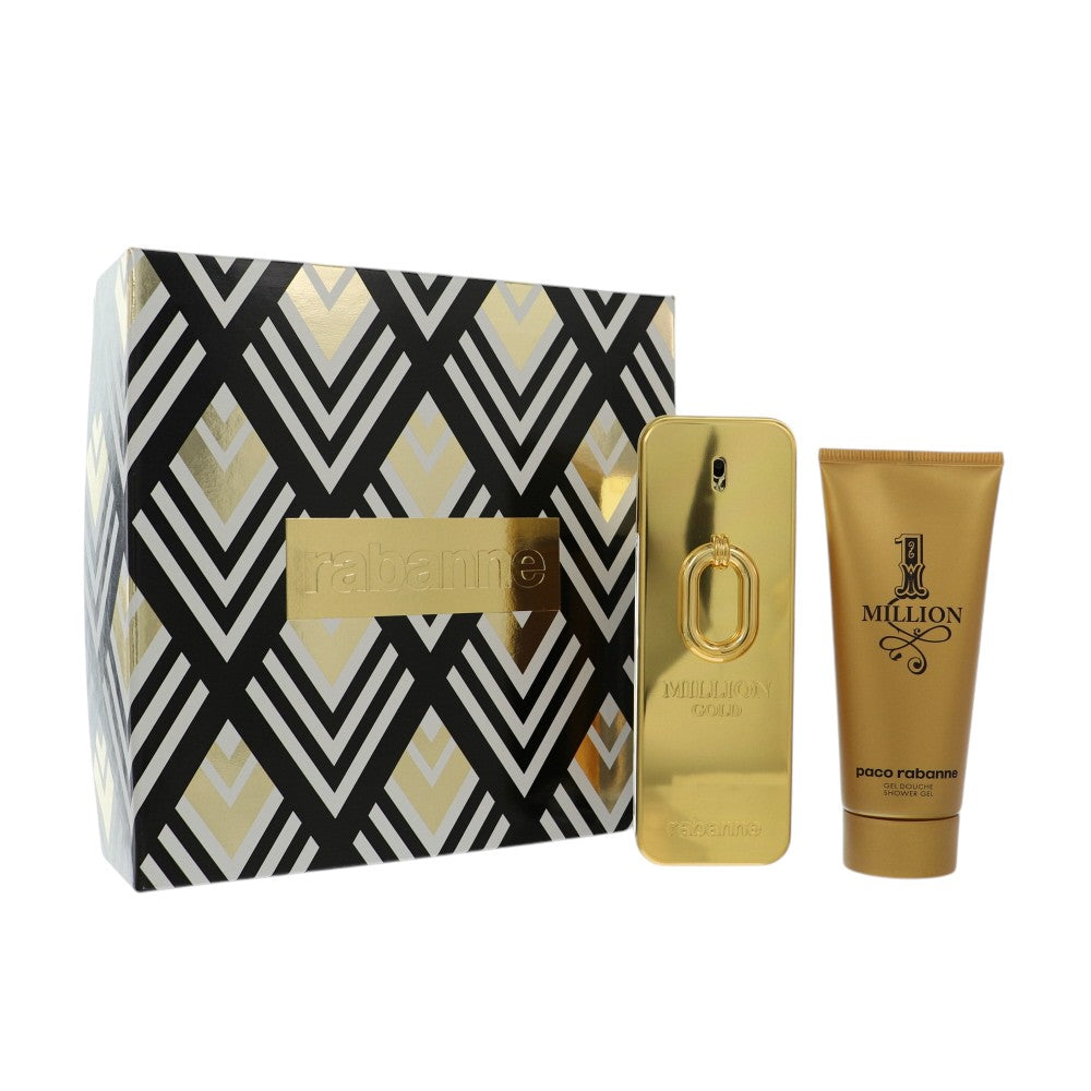One Million Gold Intense by Paco Rabanne 3.4 Oz Eau De Parfum Shower Gel Gift Set for Men