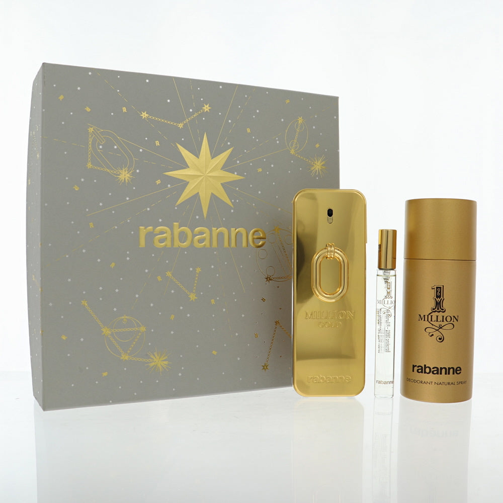Paco Rabanne 1 Million Gold Intense By Paco Rabanne Cologne 3.4 Oz Eau De Parfum Spray For Men - Gift Set