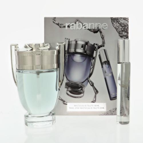 Paco Rabanne Paco Rabanne Invictus 2 Pc Set Eau De Toilette Spray 3.4, Spray 0.68 Oz- Travel Set Cologne