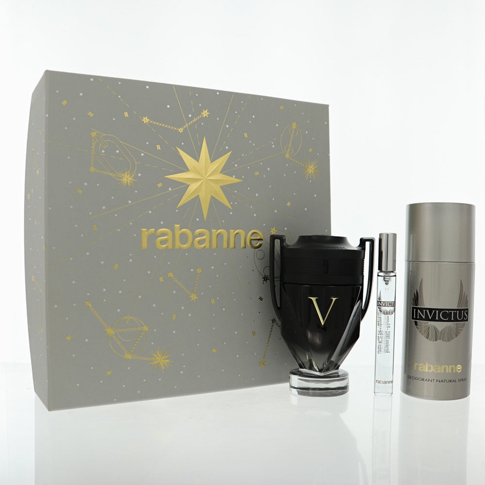 Paco Rabanne Invictus Victory Extreme By Paco Rabanne Cologne 3.4 Oz Eau De Parfum Spray For Men - Gift Set