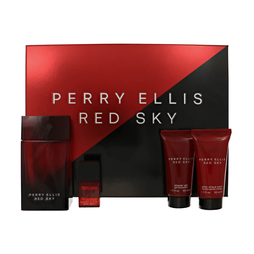 Red Sky by Perry Ellis 3.4 Oz Eau De Toilette After Shave Gift Set for Men