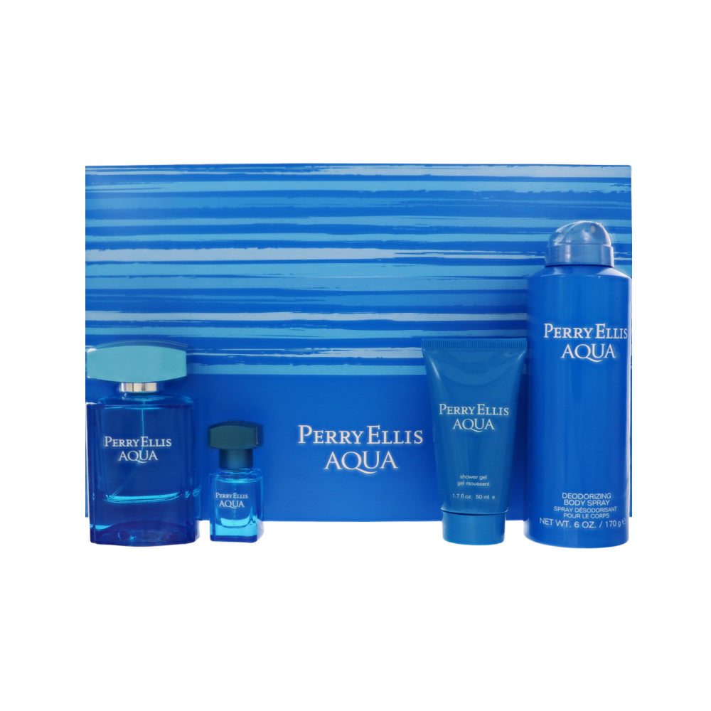 Perry Ellis Aqua by Perry Ellis 3.4 Oz Eau De Toilette Gift Set for Men
