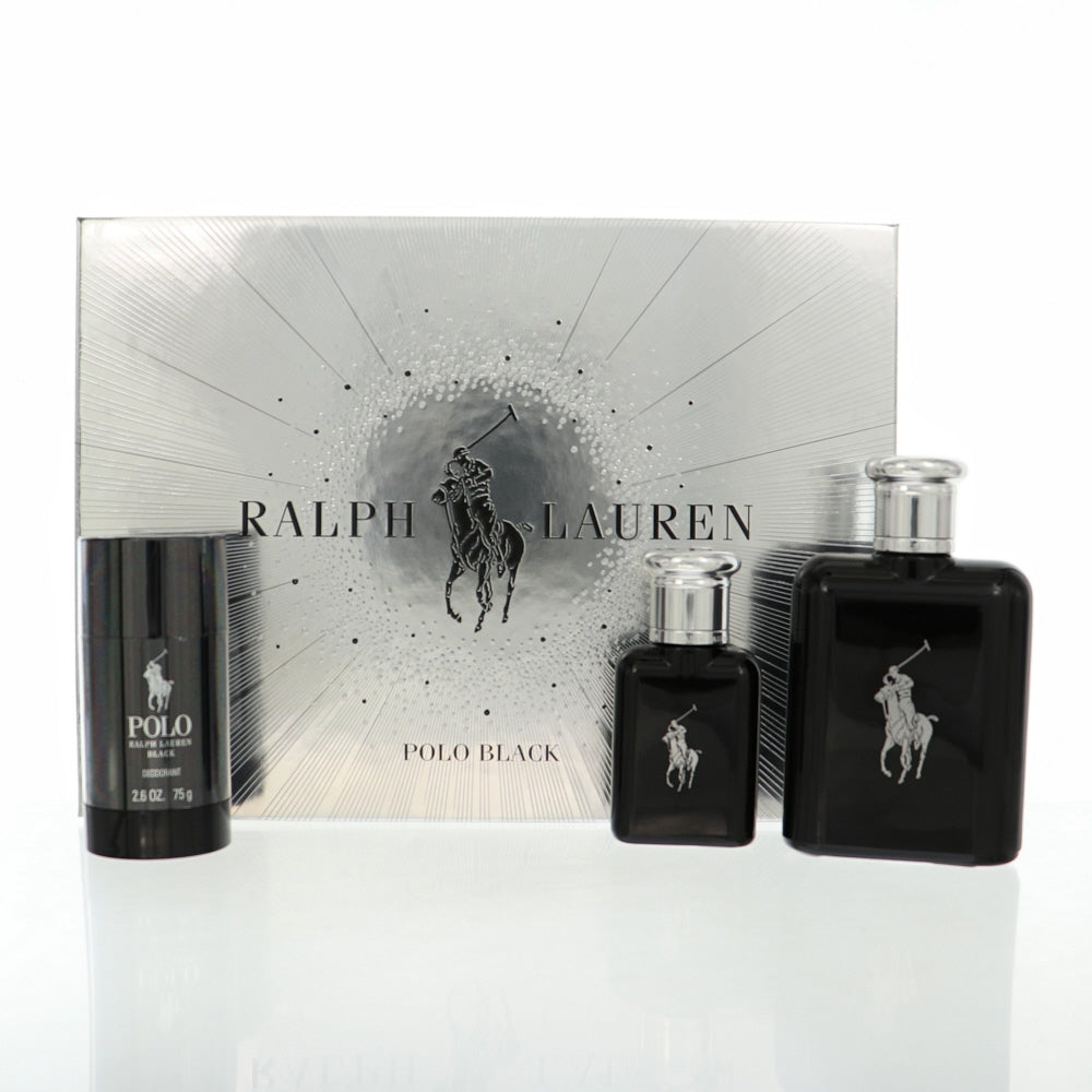 Polo Black By Ralph Lauren Cologne 4.2 Oz Eau De Toilette Spray For Men - Gift Set