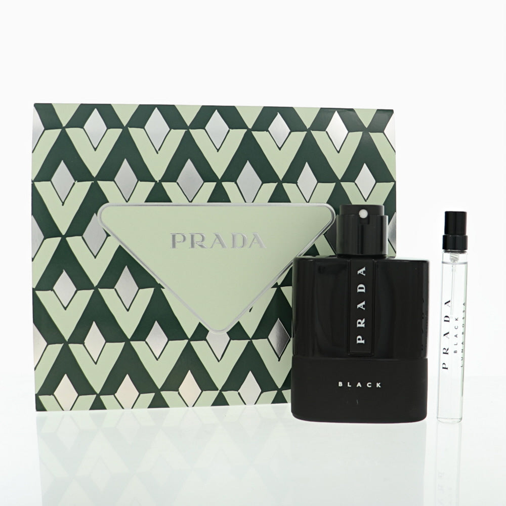 Prada Luna Rossa Black By Prada Cologne 3.3 Oz Eau De Parfum Spray For Men - Gift Set