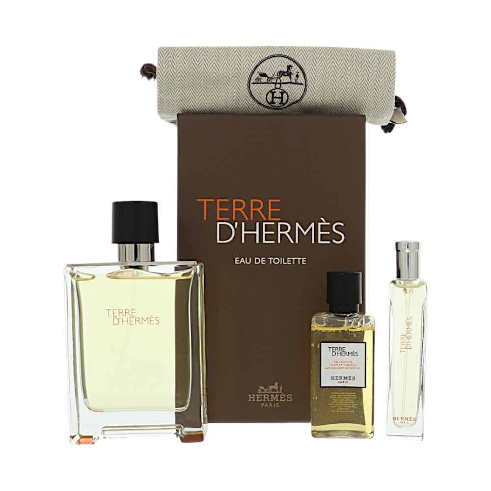 Terre D'hermes by Hermes 3.3 Oz Eau De Toilette Shower Gel Gift Set for Men