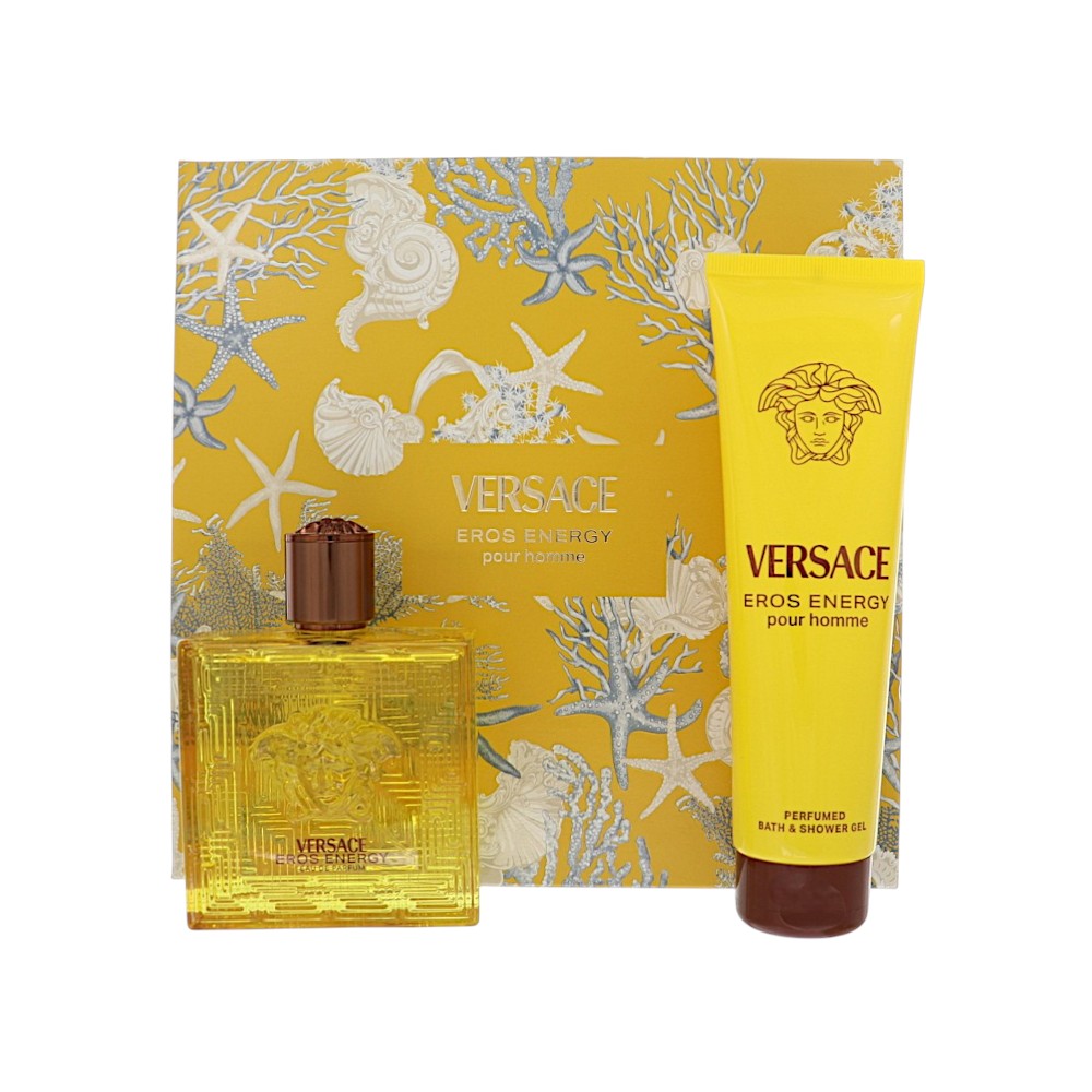 Eros Energy by Versace 3.4 Oz Eau De Parfum Shower Gel Gift Set for Men