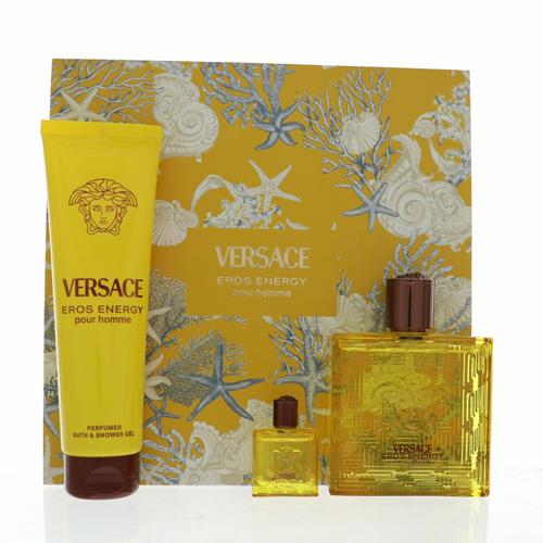 Versace Eros Energy By Versace Cologne 3.4 Oz Eau De Parfum Spray For Men - Gift Set
