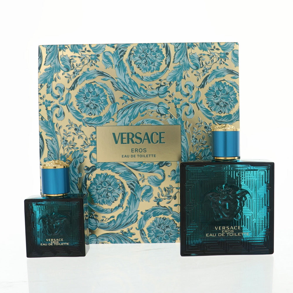 Versace Eros By Versace Cologne 2 Piece Gift Set - 3.4 Oz Eau De Toilette Spray, 1.0 Oz Eau De Toilette Spray For Men - Gift Set