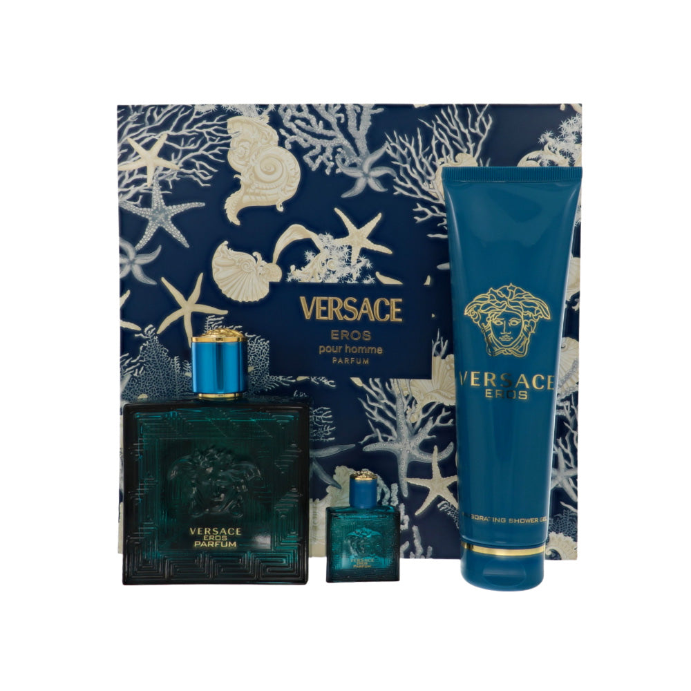 Versace Eros by Versace Gift Set 3 Pcs With 3.4 Oz Eau De Parfum Mini Spray for Men