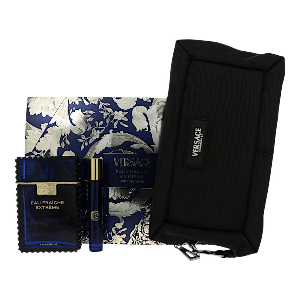 Eau Fraiche Extreme Men 3.4, 0.3, Trousse by Versace Eau De Parfum for Men 3 Pc Set