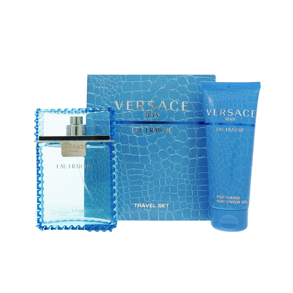 Versace Man Eau Fraiche by Versace 3.4 Oz Eau De Toilette Gift Set for Men