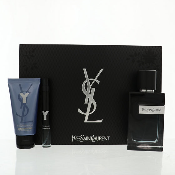 Y By Yves Saint Laurent 3 Piece Gift Set - 3.3 Oz Eau De Parfum Spray, 0.33 Oz Eau De Parfum Spray, 1.6 Oz Shower Gel For Men In Gift Set