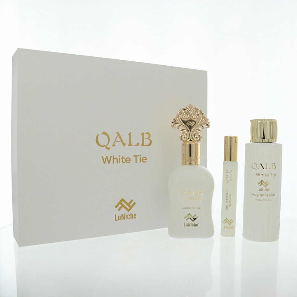 Qalb White Tie By Luniche Fragrance 3.4 Oz Eau De Parfum Spray For Unisex - Gift Set