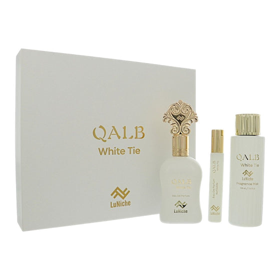 Qalb White Tie by Luniche 3.4 Oz Eau De Parfum Spray Gift Set for Unisex