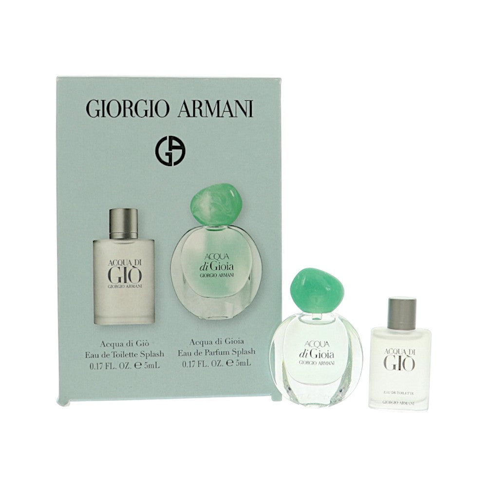 Acqua Di Gio Mini Set by Giorgio Armani 0.17 Oz Eau De Parfum Splash Gift Set for Unisex
