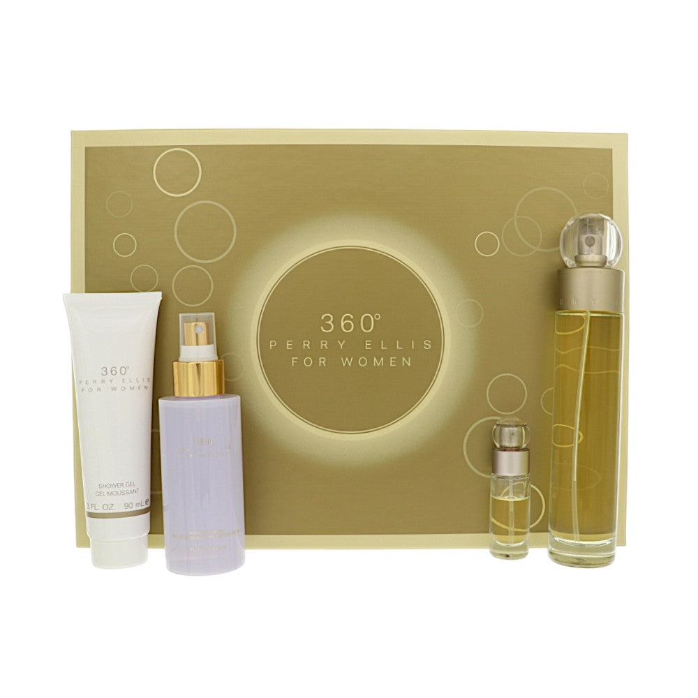 360° By Perry Ellis 3.4 Oz Eau De Toilette Shower Gel Gift Set for Women