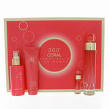 Perry Ellis 360 Coral 4 Pc Set EDP Spray 3.4, B/M 4.0, S/G 3.0, Spray 0.25 Oz Perfume by Perry Ellis for Women