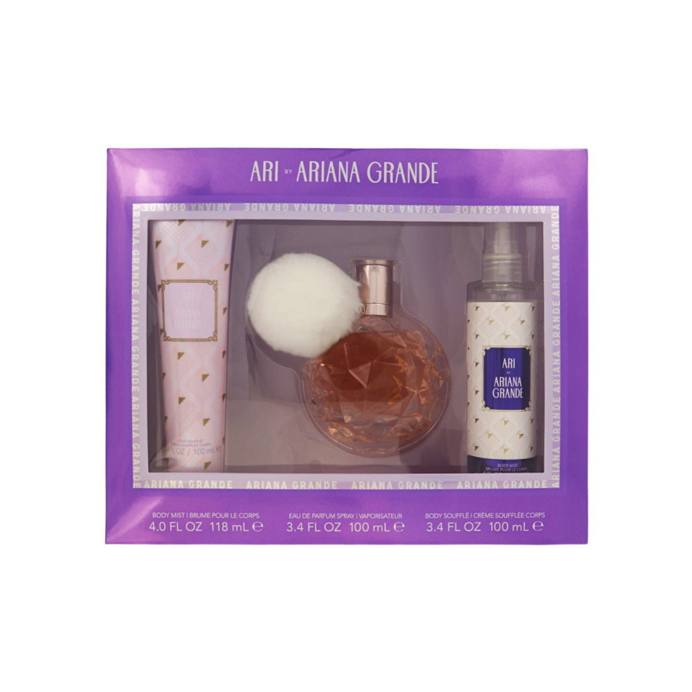 Grande Ari Bc Display Box by Ariana 3.4 Oz Eau De Parfum Spray for Women 3 Pc Set