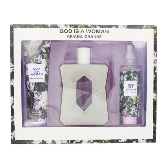 Arianagrande Ariana Grande God Is A Woman 3 Pc Set Eau De Parfum Spray 3.4, Bc 3.4, Bm 8.0 Oz Perfume