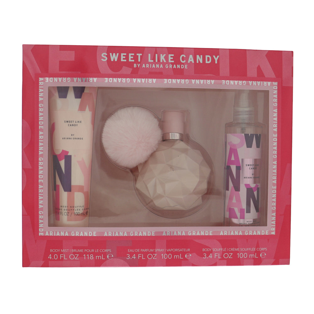 Ariana Grande Sweet Like Candy 3Pcset 3.4 Oz Eau De Parfum Spray / 4.0 B.Mist / 3.0 Bl for Women