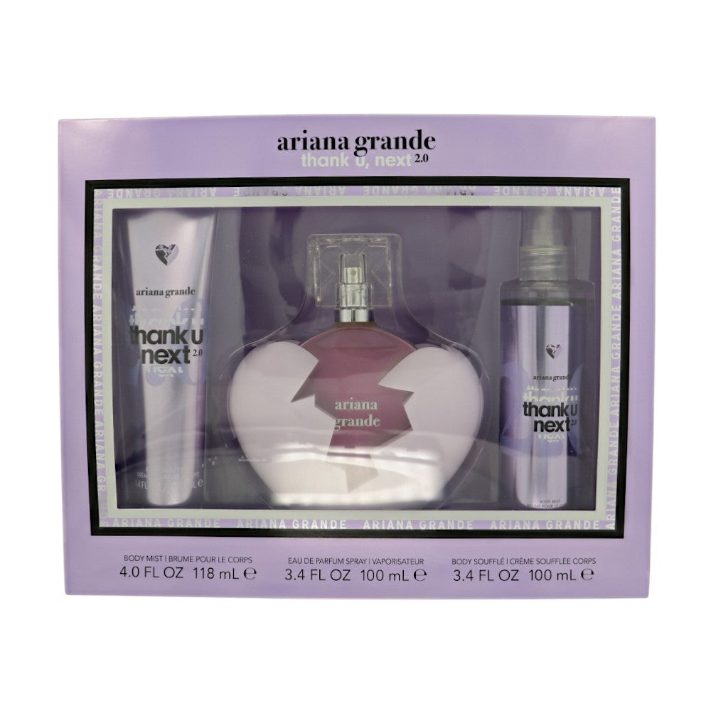 Thank You,next 2.0 by Ariana Grande 3.4 Oz Eau De Parfum Body Mist Gift Set for Women