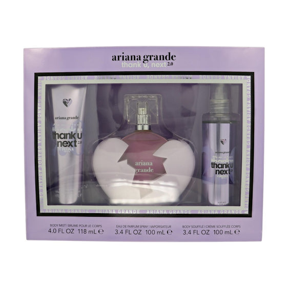 Thank You,next 2.0 by Ariana Grande 3.4 Oz Eau De Parfum Body Mist Gift Set for Women