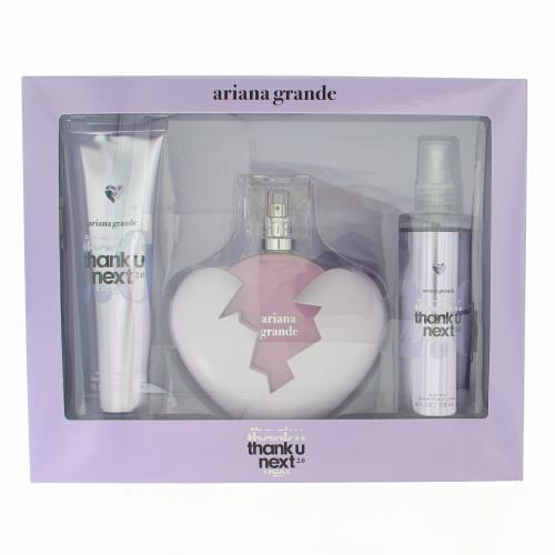 Thank U Next By Ariana Grande 3 Piece Gift Set - 3.4 Oz Eau De Parfum Spray For Women In Gift Set