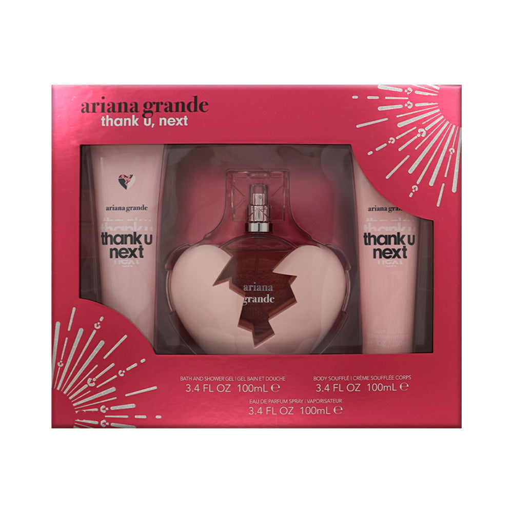Thank U, Next by Ariana Grande 3.4 Oz Eau De Parfum Shower Gel Gift Set for Women