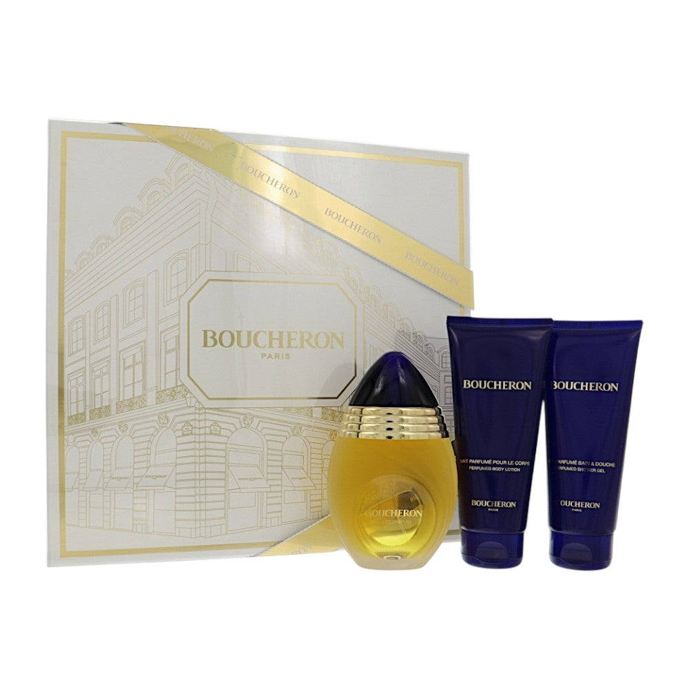 Boucheron by Boucheron 3.3 Oz Eau De Parfum Body Lotion Gift Set for Women