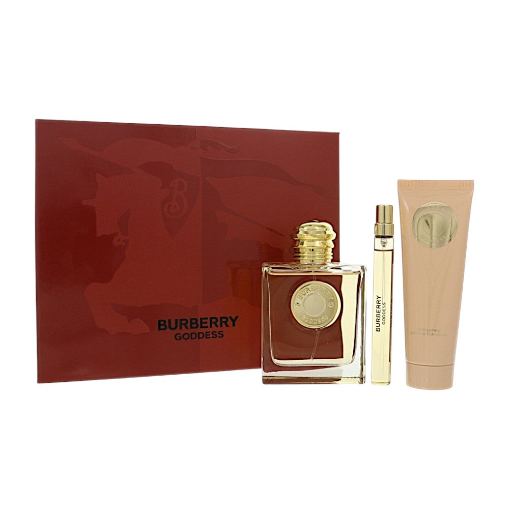 Goddess 3.4 / Display Box by Burberry 10 Ml Eau De Parfum for Women 3 Pc Set