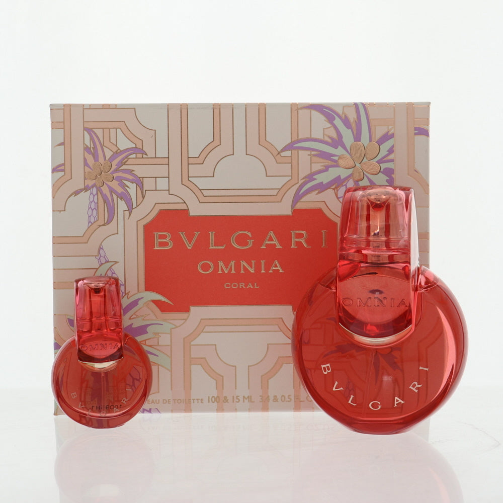 Bvlgari Omnia Coral By Bvlgari Perfume 2 Piece Gift Set - 3.4 Oz Eau De Toilette Spray, 0.5 Oz Eau De Toilette Spray For Women - Gift Set
