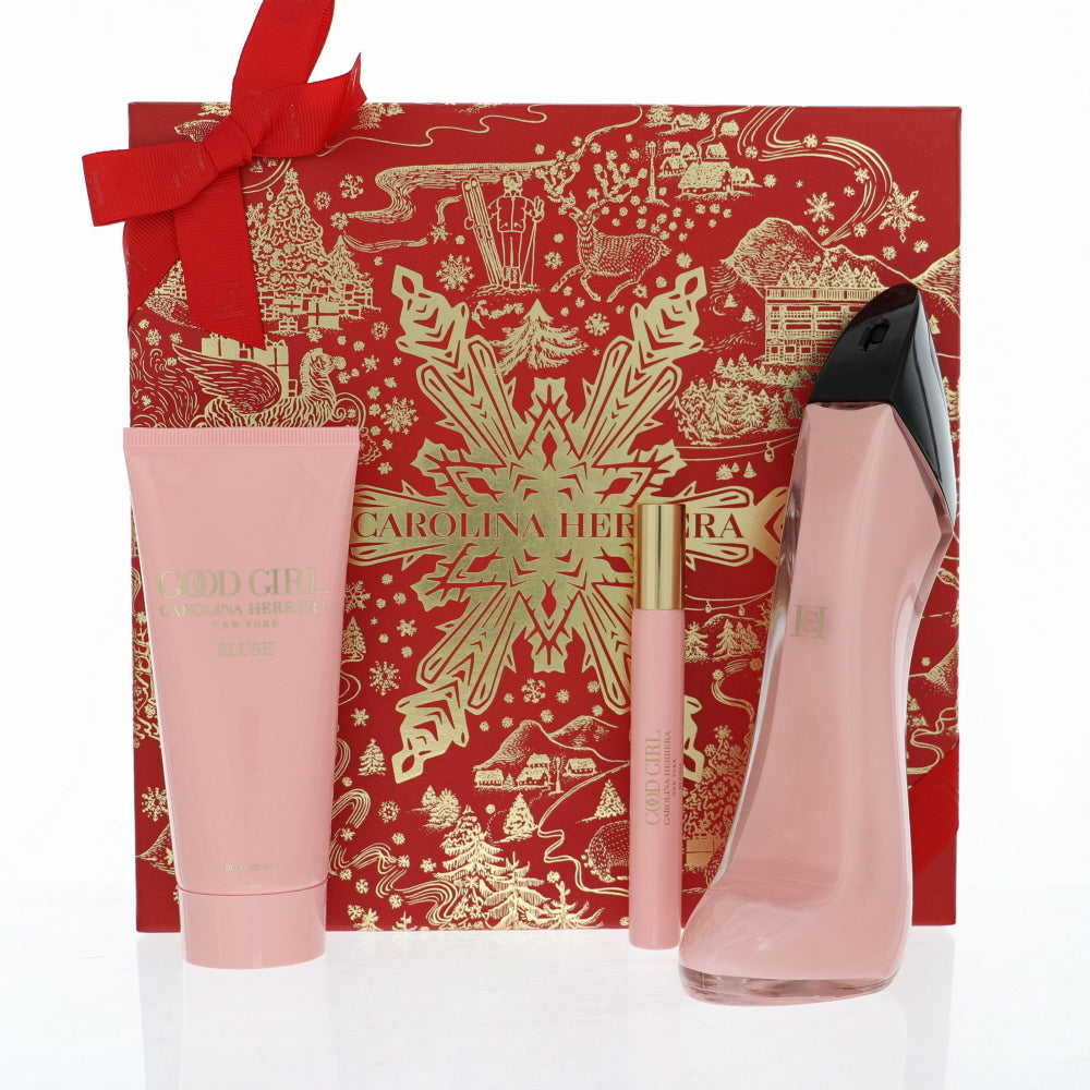 Ch Good Girl Blush By Carolina Herrera 3 Piece Gift Set - 2.7 Oz Eau De Parfum Spray, 0.34 Oz Eau De Parfum Spray, 3.4 Oz Body Lotion For Women In Gift Set