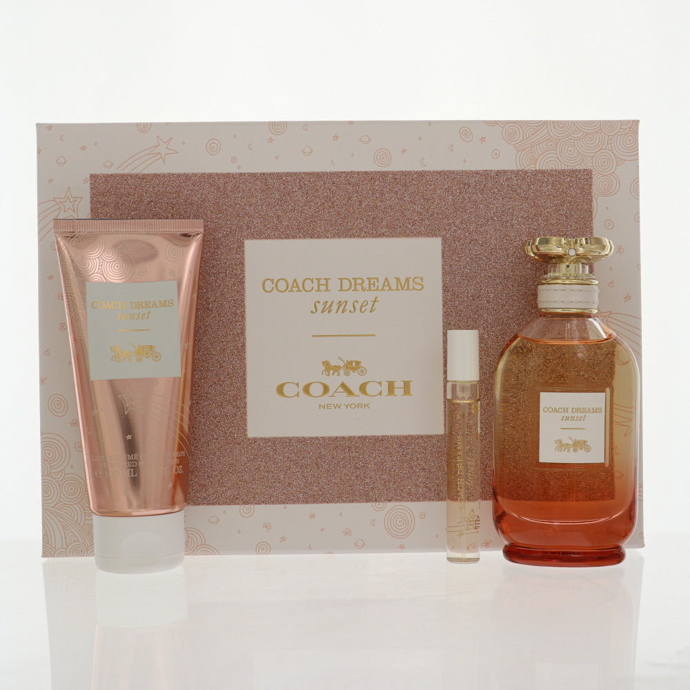 Coach Dreams Sunset By Coach 3 Piece Gift Set - 3.0 Oz Eau De Parfum Spray, 0.25 Oz Eau De Parfum Spray, 3.0 Oz Body Lotion For Women In Gift Set