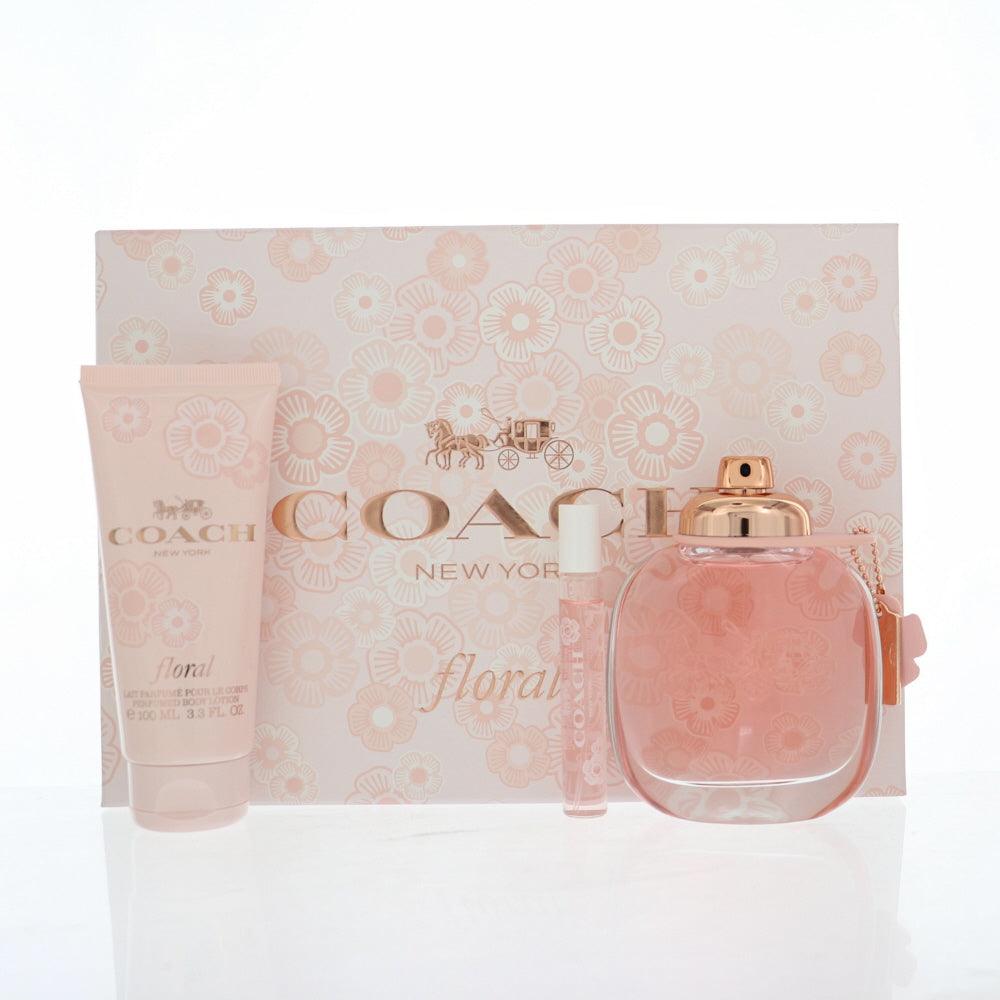 Coach Floral By Coach 3 Piece Gift Set - 3.0 Oz Eau De Parfum Spray, 0.25 Oz Eau De Parfum Spray, 3.3 Oz Body Lotion For Women In Gift Set