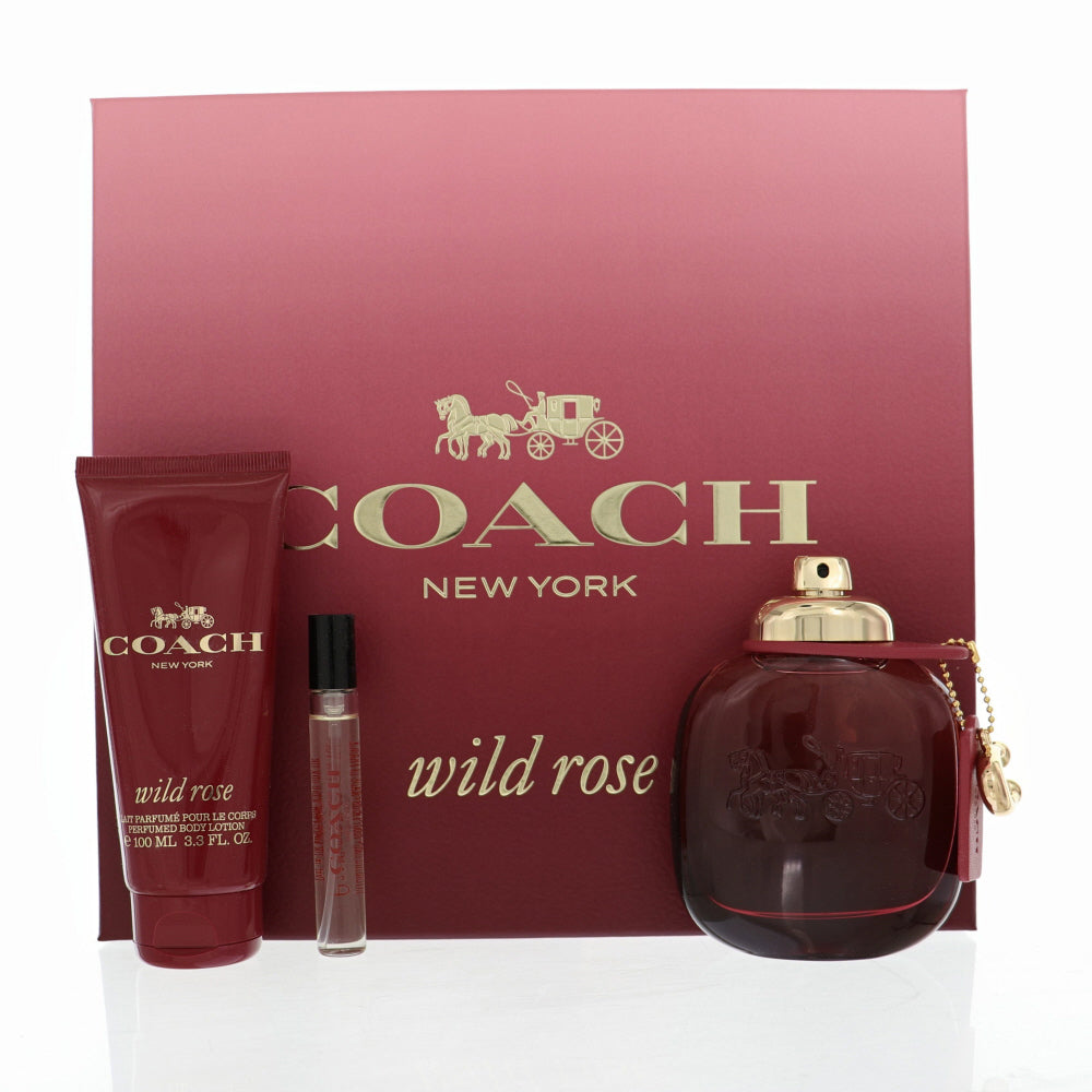 Coach Wild Rose By Coach 3 Piece Gift Set - 3.0 Oz Eau De Parfum Spray, 0.25 Oz Eau De Parfum Spray, 3.3 Oz Body Lotion For Women In Gift Set