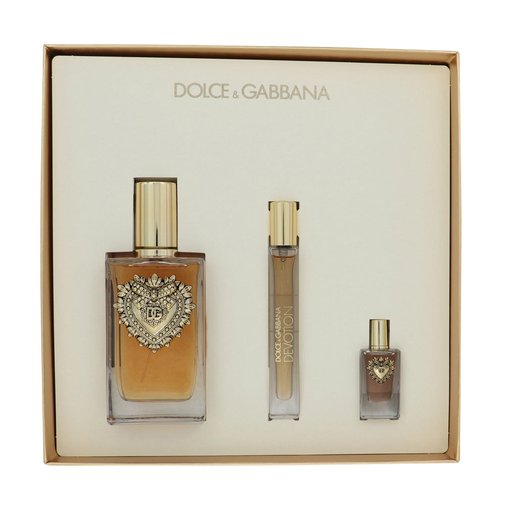 Devotion By Dolce & Gabbana 3 Piece Gift Set - 3.3 Oz Eau De Parfum Spray, 0.33 Oz Eau De Parfum Spray, 0.17 Oz Eau De Parfum Splash For Women In Gift Set