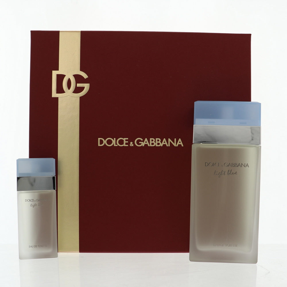 D & G Light Blue By Dolce & Gabbana Perfume 2 Piece Gift Set - 6.7 Oz Eau De Toilette Spray, 0.84 Oz Eau De Toilette Spray For Women - Gift Set