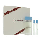 Dolce & Gabbana Light Blue 3.4, 2 X by Dolce & Gabbana 0.33 Oz Eau De Toilette Spray for Women 3 Pc Set