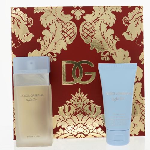 D & G Light Blue By Dolce & Gabbana Perfume 1.7 Oz Eau De Toilette Spray For Women - Gift Set