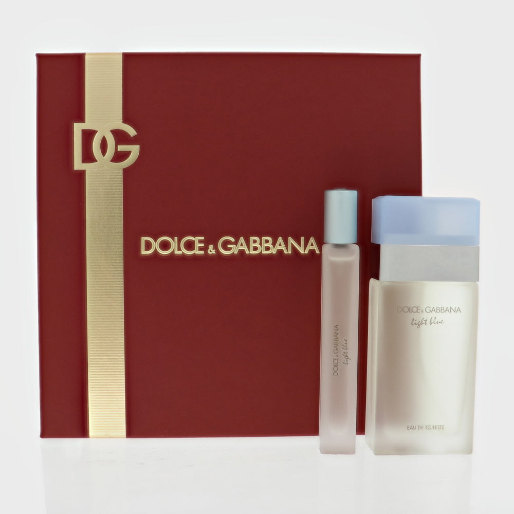 D & G Light Blue By Dolce & Gabbana Perfume 1.7 Oz Eau De Toilette Spray For Women - Gift Set