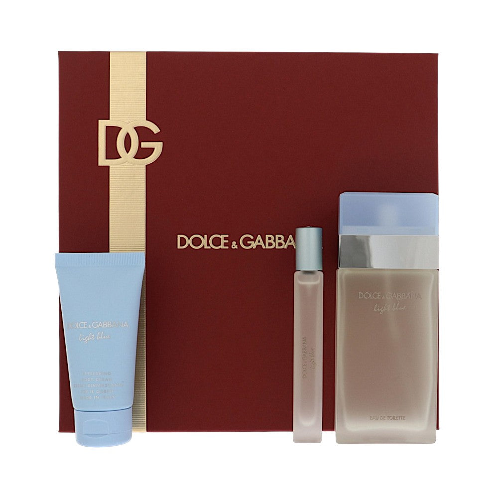 D & G Light Blue by Dolce & Gabbana 3.3 Oz Eau De Toilette Gift Set for Women
